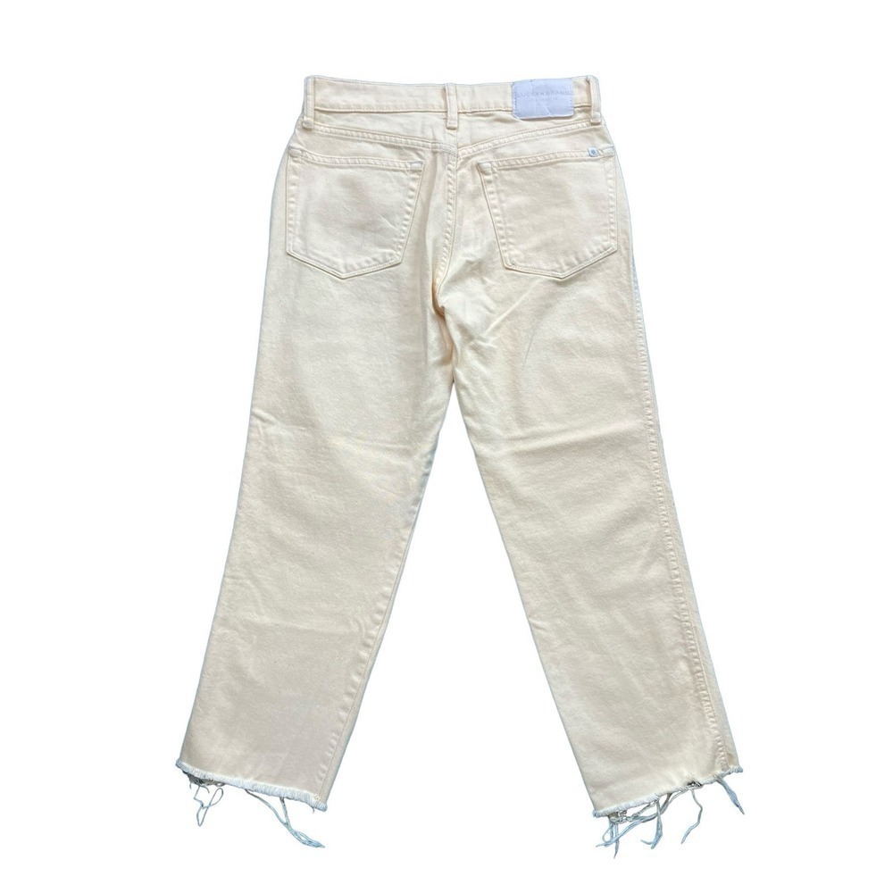 Lucky Brand Mid Rise Crop Straight Leg Ankle Jeans Pale Yellow Denim Size 2/ 26